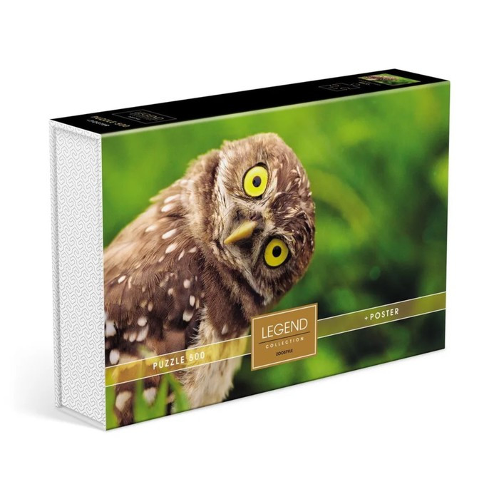 Пазлы «Мудрая сова» в подарочной коробке, 500 элементов + постер - фото 1 - id-p213942391
