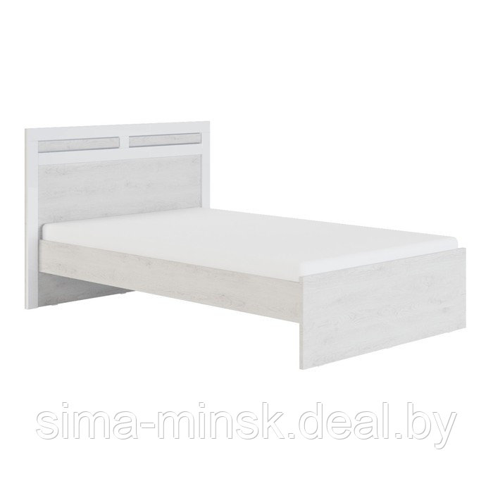 Кровать «Амели №1.2», 1200×2000 мм, без основания, цвет дуб харбор / белый глянец - фото 1 - id-p213943798