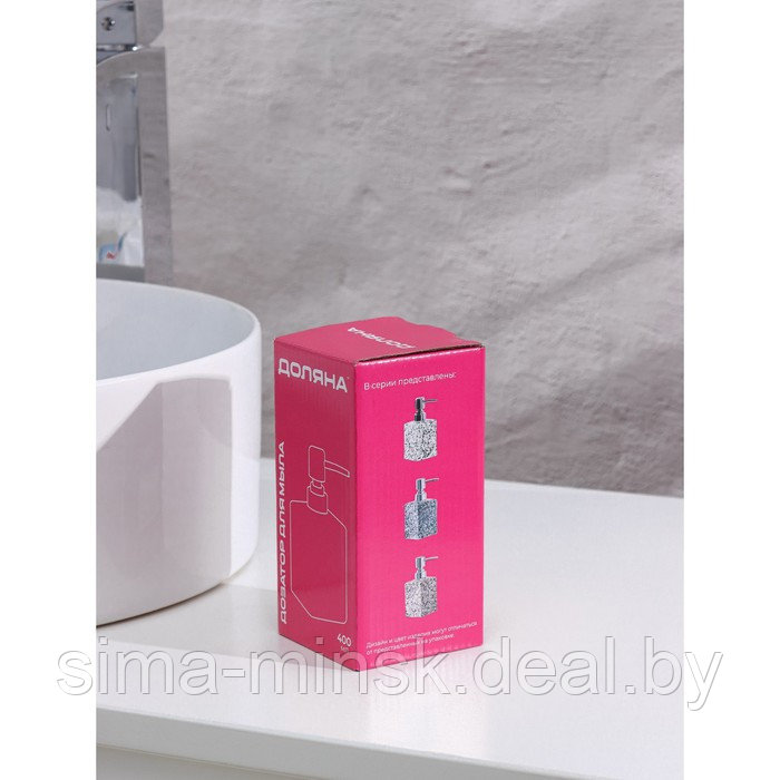 Дозатор для жидкого мыла Доляна «Гранит», 400 мл, цвет серый - фото 6 - id-p213945973