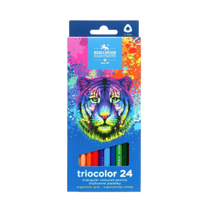 Карандаши 24цв K-I-N 3134 Triocolor tiger, трехгранные, карт/уп - фото 4 - id-p213946313