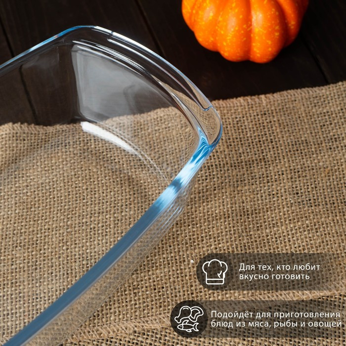 Форма из жаропрочного стекла для запекания и выпечки прямоугольная Доляна «Кекс», 1,5 л, 27×14×7 см - фото 4 - id-p213944304