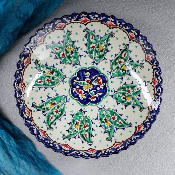 Ляган Риштанская Керамика "Цветы", 32 см, синий, глубокий - фото 6 - id-p213945101