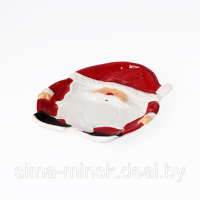 Блюдо керамическое Доляна «Дедушка Мороз», 19,5×17×2,5 см - фото 2 - id-p213948068