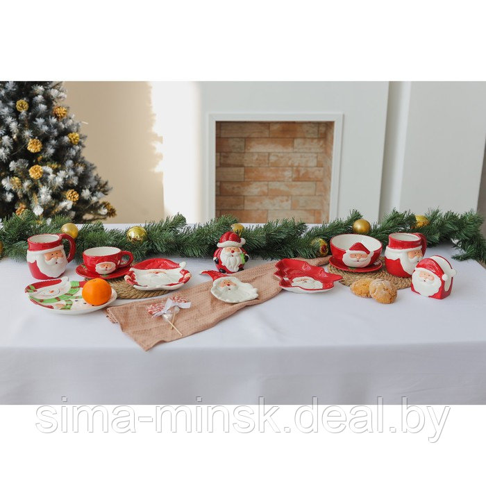 Блюдо керамическое Доляна «Дедушка Мороз», 19,5×17×2,5 см - фото 5 - id-p213948068