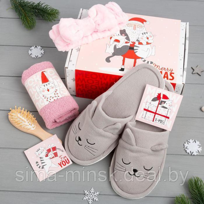 Подарочный набор новогодний "Merry catmas" полотенце и акс - фото 2 - id-p213949385