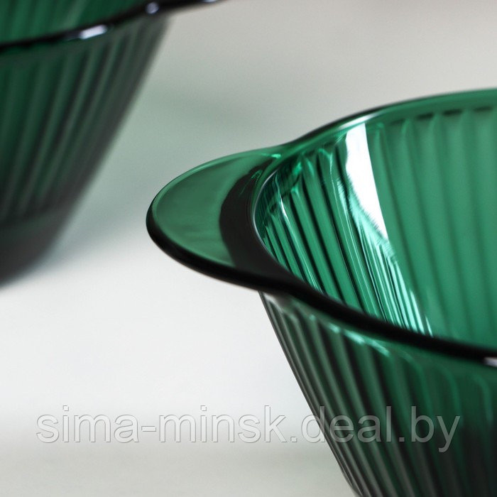Набор стеклянных мисок «Верде», 450 мл, 16,5×6,5 см, 2 шт, цвет зелёный - фото 4 - id-p213948402