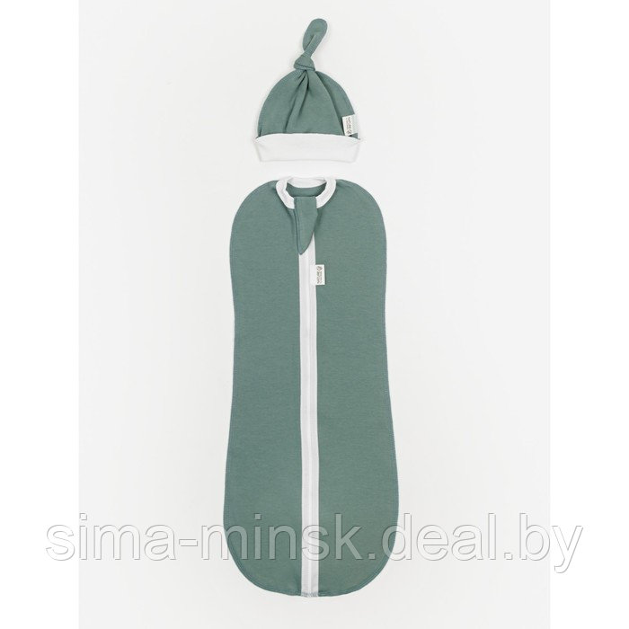 Пеленка-кокон на молнии с шапочкой Nature essence, размер 68-74, цвет зелёный - фото 2 - id-p213948713