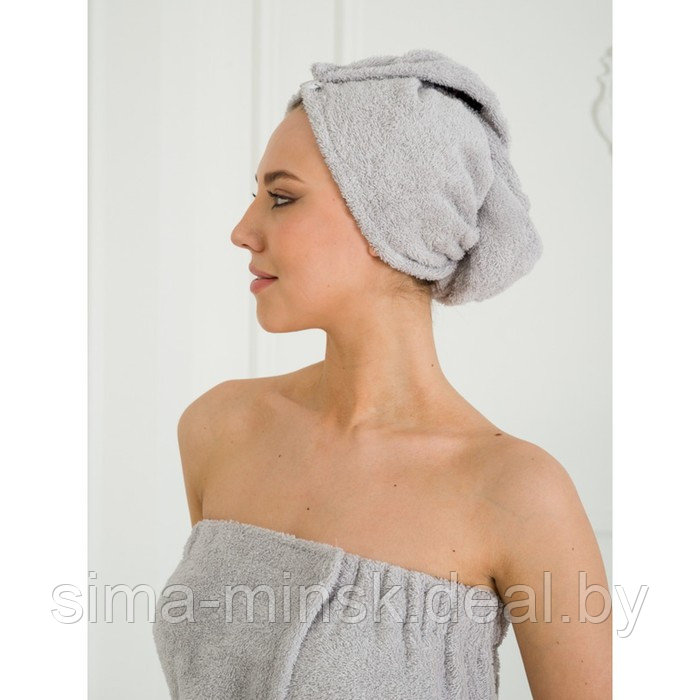 Набор для бани женский: чалма, парео, рукавица, размер S-L - фото 4 - id-p213948955