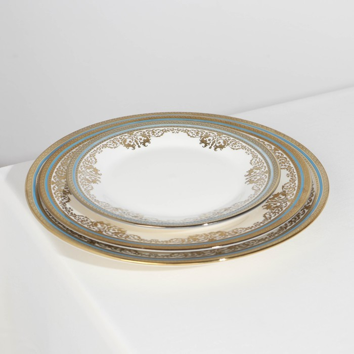 Набор тарелок фарфоровых Royal, 3 предмета: d=18/23/25,7 см, цвет белый - фото 2 - id-p213947465