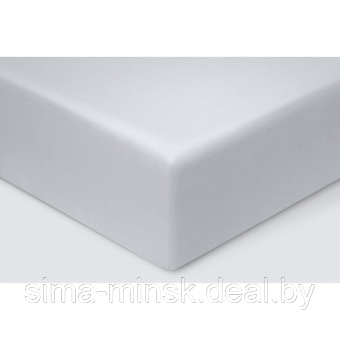 Простыня на резинке «Моноспейс», размер 90х200х23 см, цвет серый - фото 1 - id-p213954299