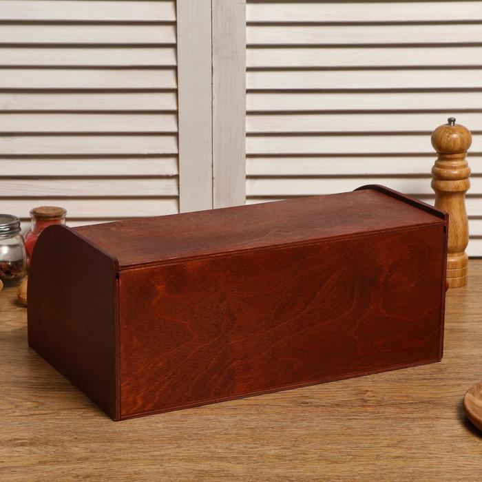 Хлебница деревянная "Буханка", прозрачный лак, цвет красное дерево, 38×24.5×16.5 см - фото 3 - id-p213945513