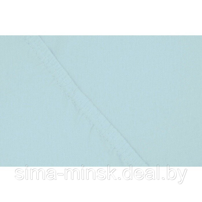 Простыня на резинке, размер 180х200х20 см, цвет голубой, трикотаж - фото 2 - id-p213954374
