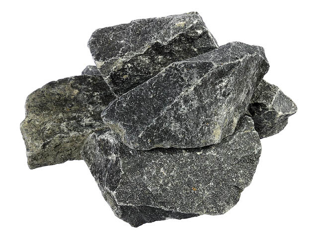 Камень Габбро-Диабаз, колотый, в коробке по 20 кг, "Банные штучки" (БАННЫЕ ШТУЧКИ) - фото 1 - id-p213956285