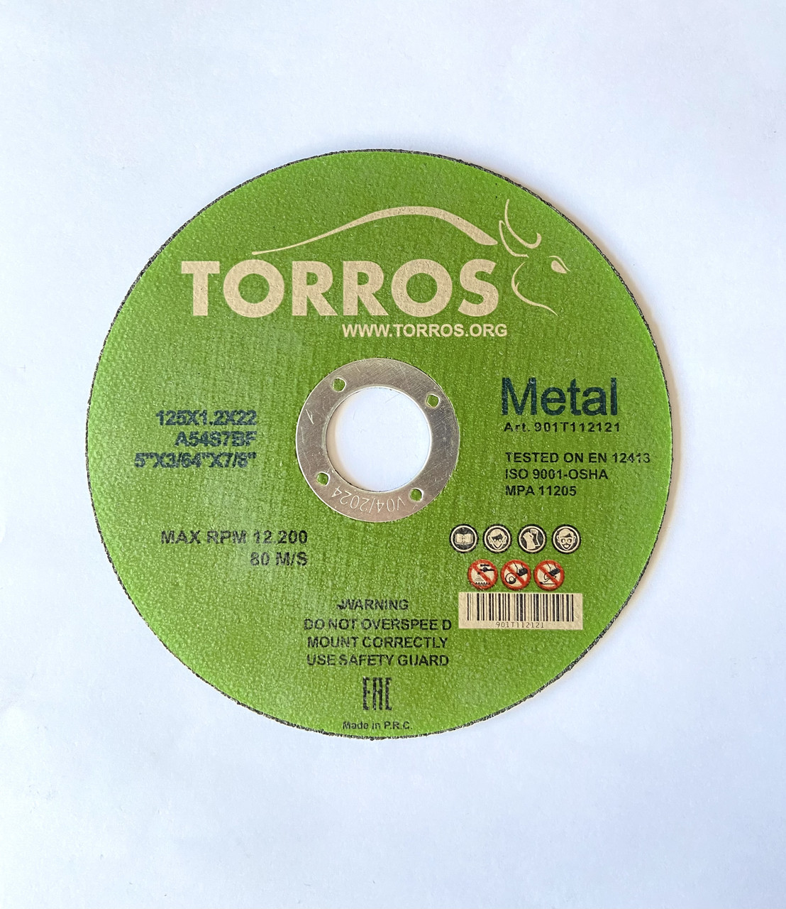 Круг отрезной для стали TORROS 125*0.8*22.2 - фото 1 - id-p213970960
