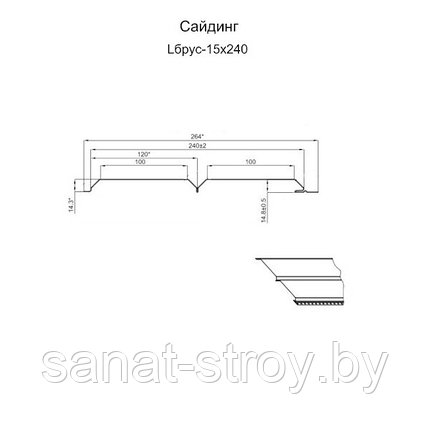 Сайдинг Lбрус-15х240 (ECOSTEEL-01-Мореный дуб-0.5), фото 2