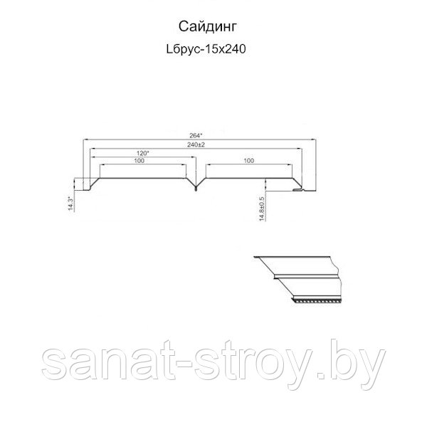 Сайдинг Lбрус-15х240 (ECOSTEEL_MA-01-Беленый Дуб-0.5) - фото 1 - id-p214001236