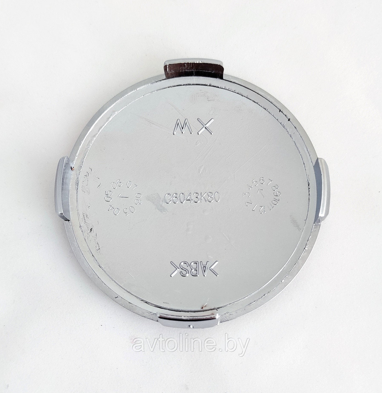 Заглушка литого диска MITSUBISHI 80 мм серая / хром MR992254 - фото 2 - id-p213553140