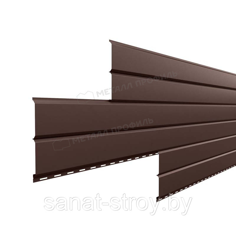Сайдинг Lбрус-15х240 (PURMAN-20-8017-0.5) RAL 8017 Коричневый шоколад - фото 2 - id-p214004882
