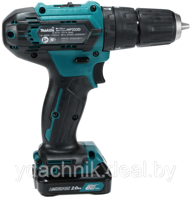 Аккумуляторная ударная дрель-шуруповерт MAKITA HP 333 DWAE в чем. - фото 4 - id-p214034121