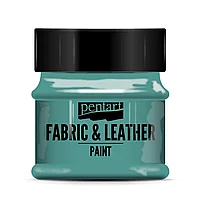 Краска для текстиля "Pentart Fabric & Leather paint", 50 мл, бирюзово-зеленый