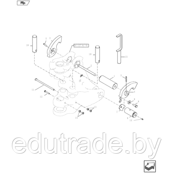 87628351  Палец крепление стрелы к поворотному блоку New Holland, Case ST.SR