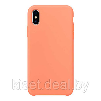 Бампер Silicone Case для iPhone X / Xs светло-персиковый