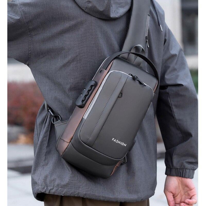Сумка - рюкзак через плечо Fashion с кодовым замком и USB / Сумка слинг - фото 9 - id-p214046341