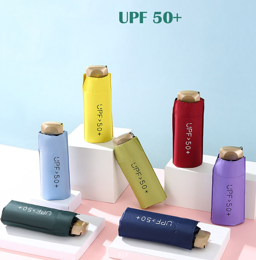 Мини зонтик для сумки UV UPF50+ карманный полуавтомат - фото 8 - id-p214046362