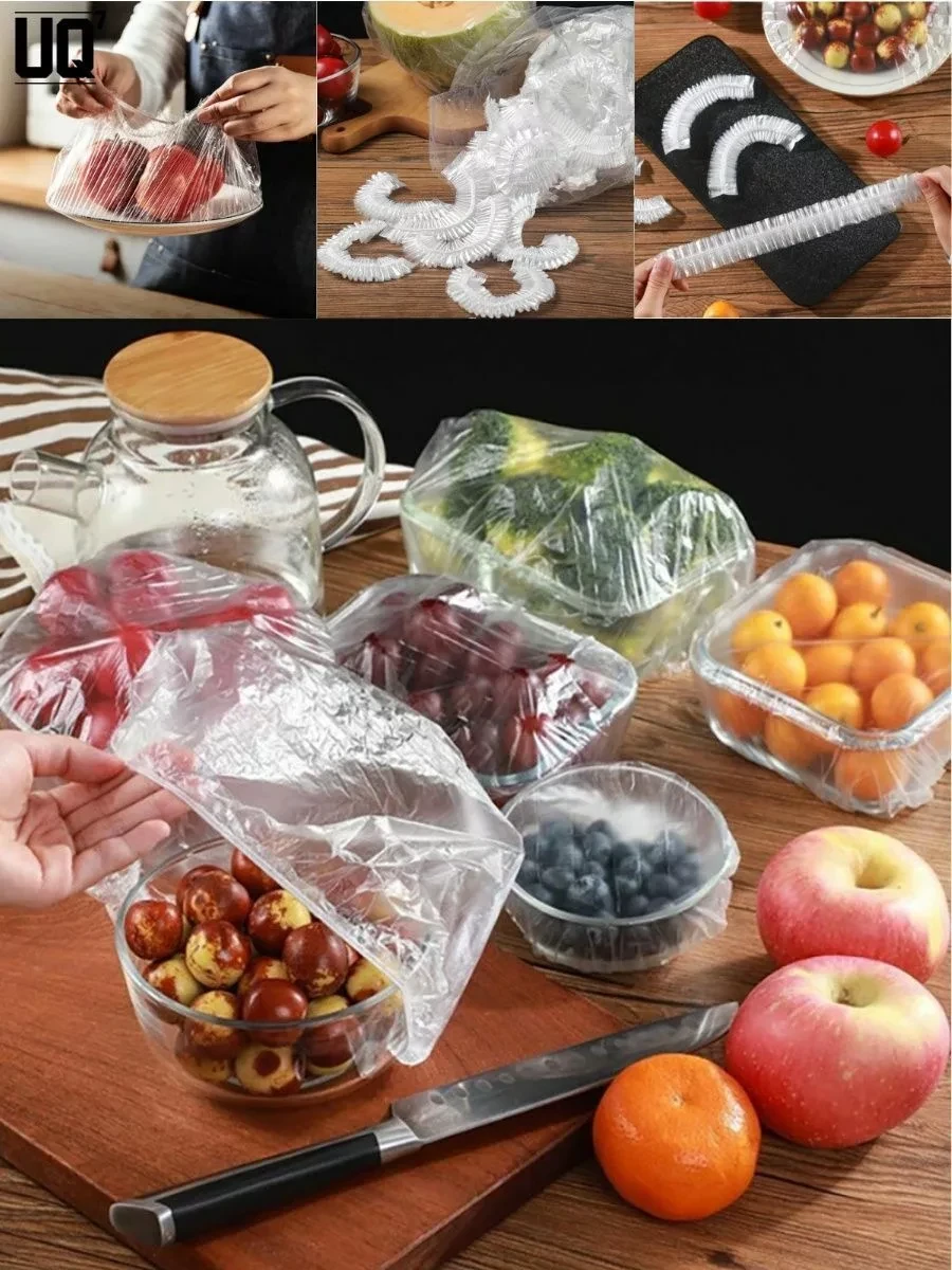 Полиэтиленовые пищевые пакеты для еды IKEA / диаметр тарелки до 26см / шапочка для посуды (100шт.) - фото 4 - id-p214047317