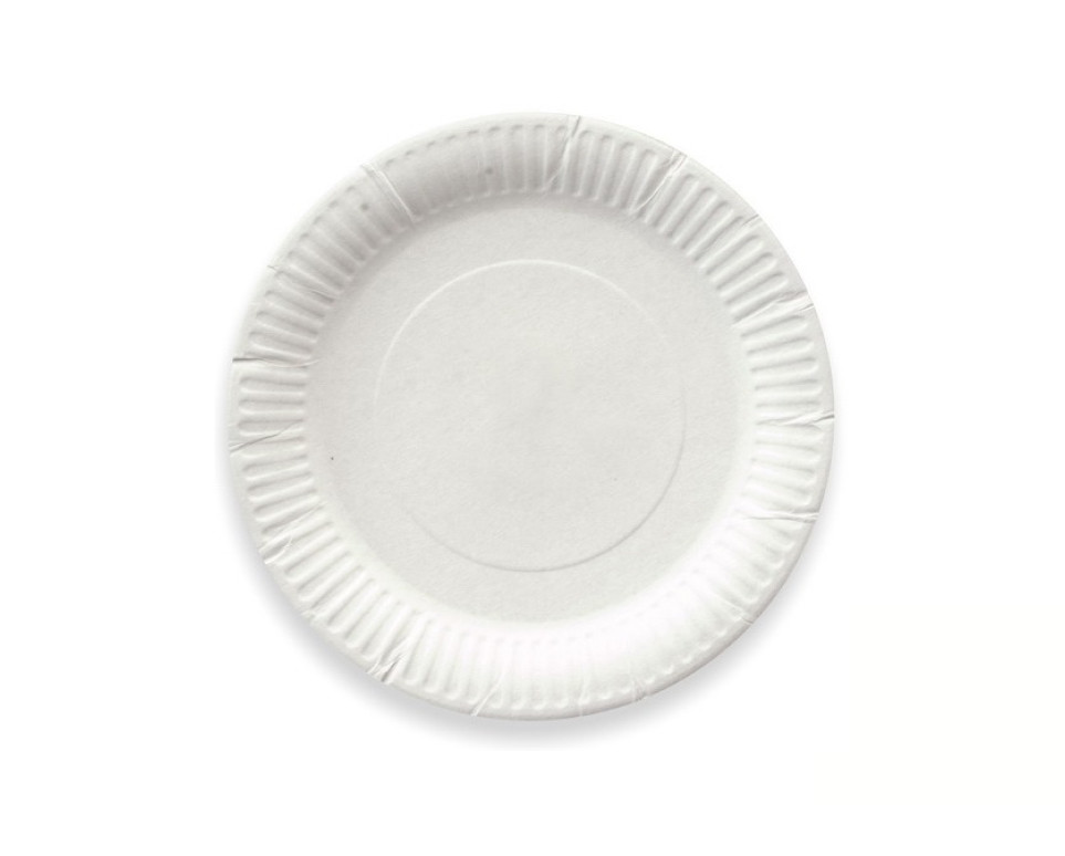 Тарелка одноразовая 230мм белая, мелованный картон - 50шт. - фото 1 - id-p214049415