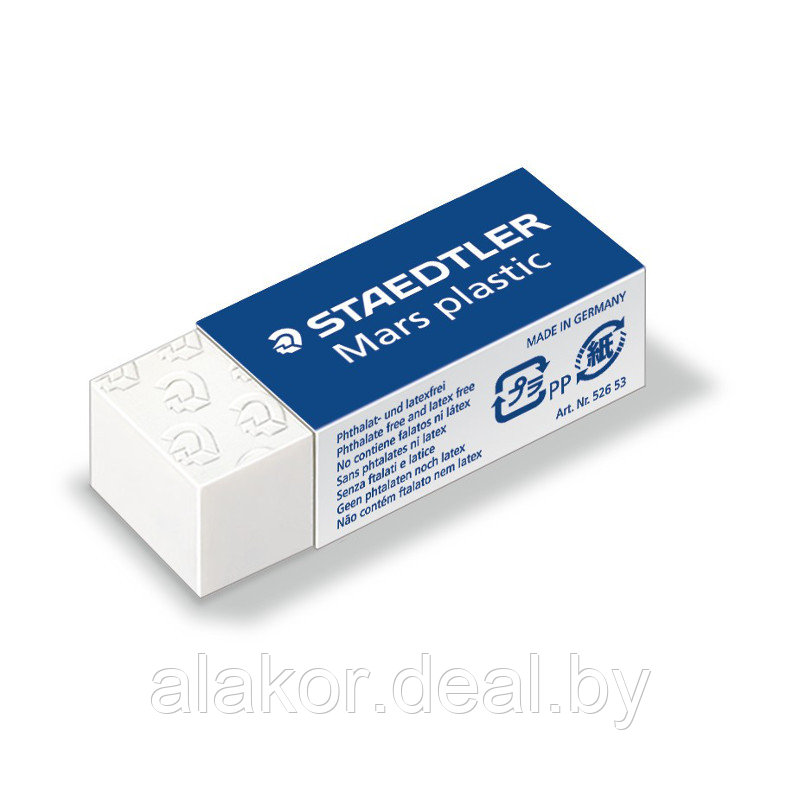 Ластик STAEDTLER Mars plastic 526-50, белый, картонная упаковка - фото 1 - id-p214060547