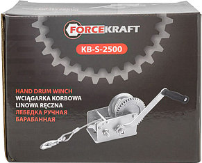 Лебедка ручная барабанная 1130кг FORCEKRAFT FK-KB-S-2500, фото 2