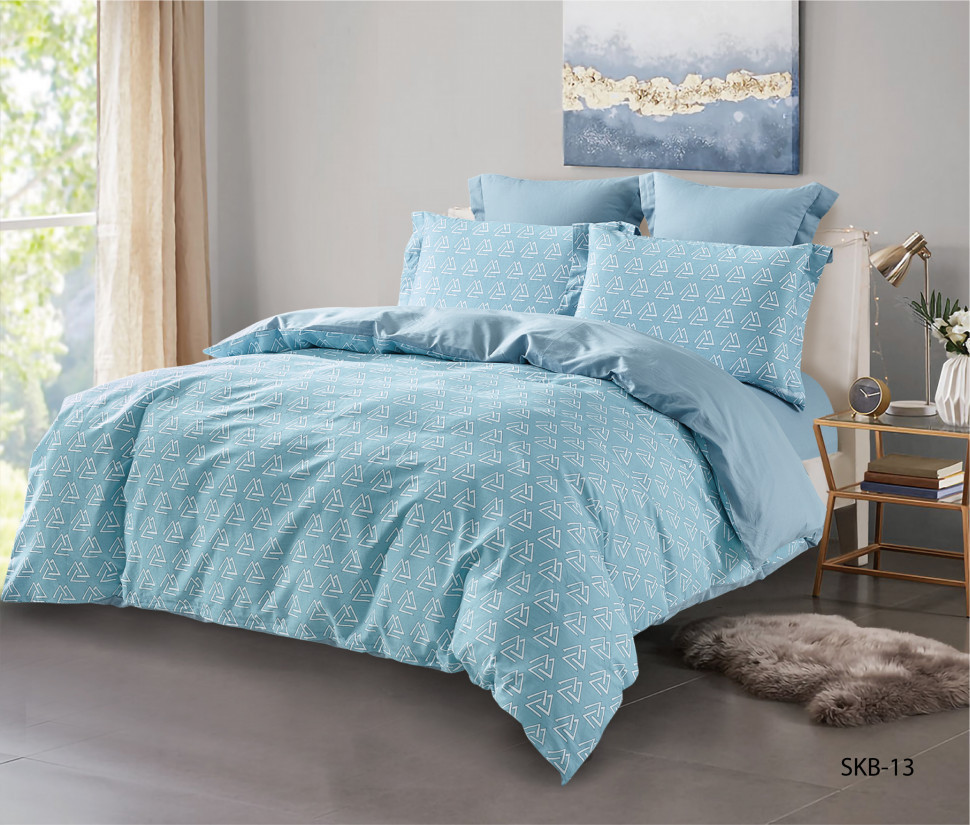 Комплект постельного белья "KARTEKS" сатин цветной комбинированный, р. евро, SKB013 835/200.013 - фото 5 - id-p214066458