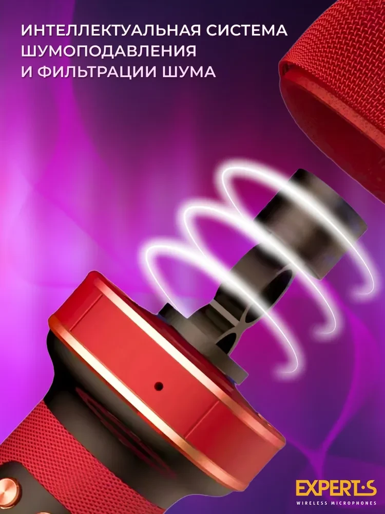 Беспроводной микрофон караоке с Bluetooth EXPERTS WM-710 черный - фото 3 - id-p211326573