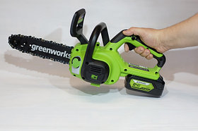 Цепная пила аккумуляторная Greenworks 24V, 25см, c 1хАКБ 2Ач и ЗУ