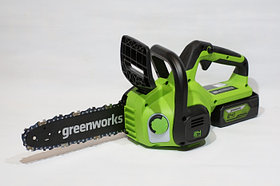 Цепная пила аккумуляторная Greenworks 24V, 25см, c 1хАКБ 2Ач и ЗУ