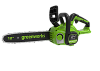Цепная пила аккумуляторная Greenworks 24V, 30см, бесщеточная, c 1хАКБ 4 Ач и ЗУGD24CS30K4