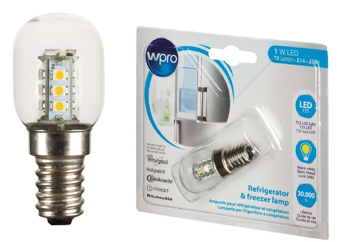Лампа WPRO светодиодная 1W LED 70 Lumen, E14, 230V для холодильника - фото 3 - id-p213530404