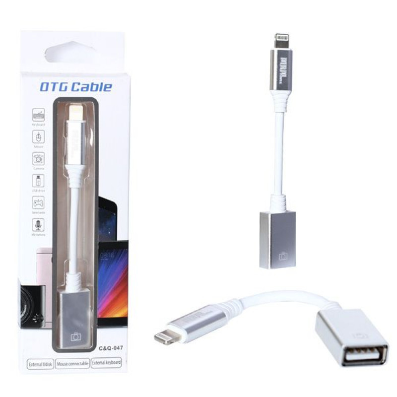 OTG переходник Lightning - USB, для Iphone, Ipad - MRM CQ047, 0.15м - фото 1 - id-p62404889