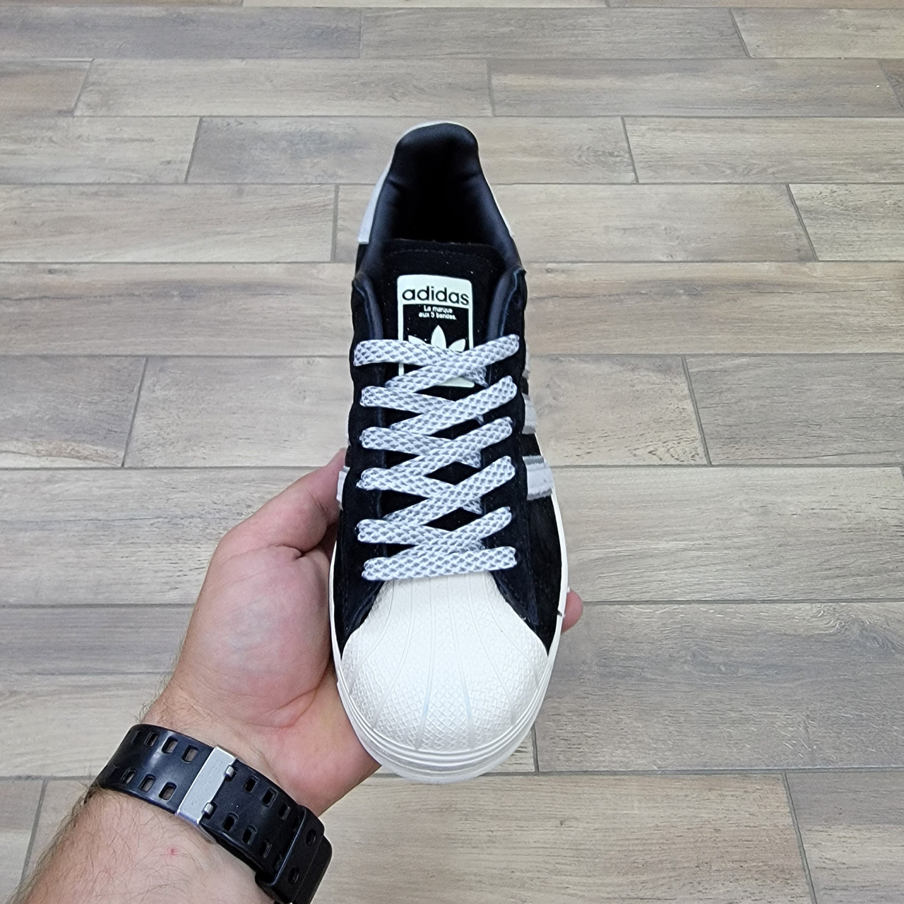 Кроссовки Wmns Adidas Superstar Old School Black x Reigning Champ - фото 3 - id-p214046395