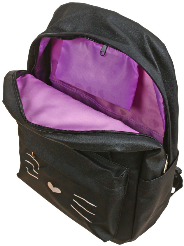Рюкзак школьный №1 School Kitty Black 300*160*430 мм, черный - фото 3 - id-p214094313