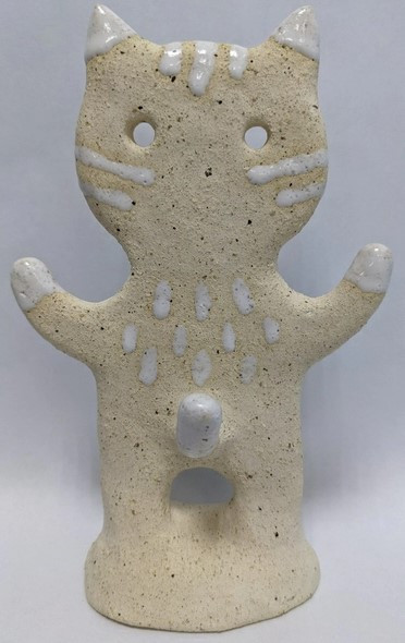 Статуэтка для хранения бижутерии «Котик» (Чепелева Е.А.) 17 см, шамот, глазурь - фото 2 - id-p214094321