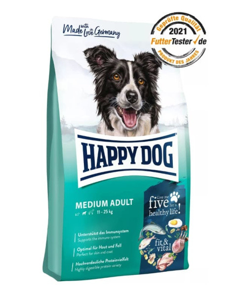 Сухой корм для собак HAPPY DOG Supreme Fit&Well Medium Adult 4 кг - фото 1 - id-p214094617