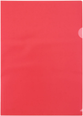 Папка-уголок пластиковая «Бюрократ» Economy А4 толщина пластика 0,10 мм, прозрачная красная