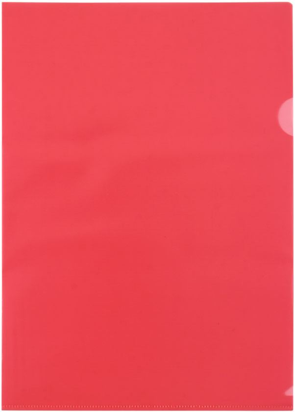 Папка-уголок пластиковая «Бюрократ» Economy А4 толщина пластика 0,10 мм, прозрачная красная - фото 2 - id-p214094138