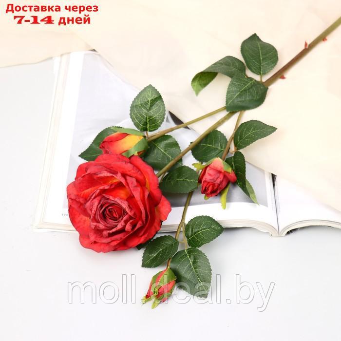 Цветы искусственные "Роза изыск" 10х64 см, красный - фото 1 - id-p214078897