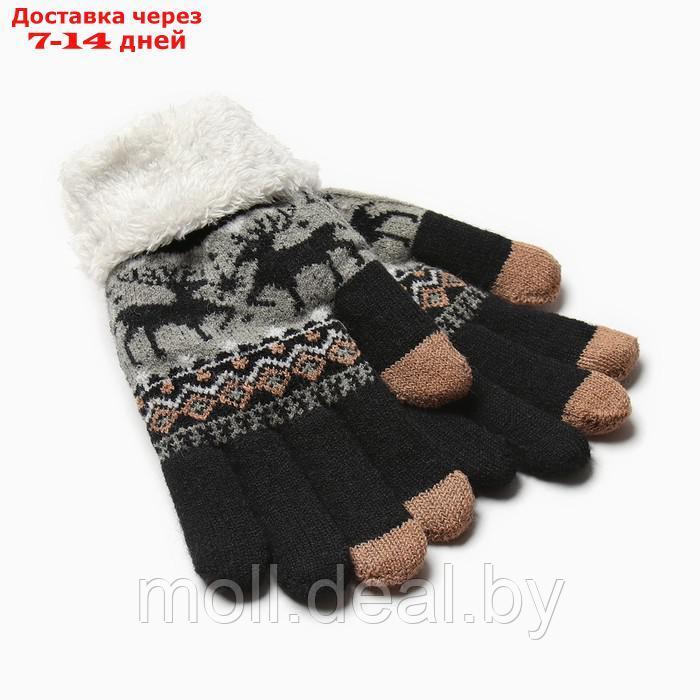 Перчатки женские на иск.меху MINAKU 22 см черный - фото 2 - id-p214089104