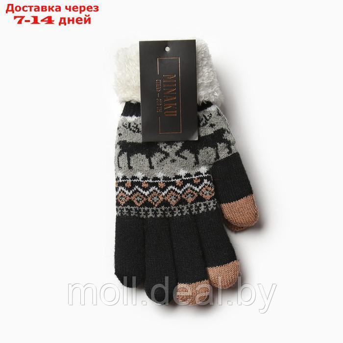 Перчатки женские на иск.меху MINAKU 22 см черный - фото 4 - id-p214089104