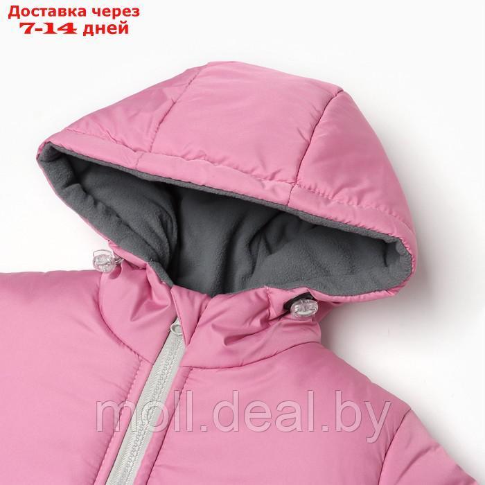 Комплект зимний для девочки (куртка/полукомб), цвет розовый, рост 116-122 см - фото 2 - id-p214088116
