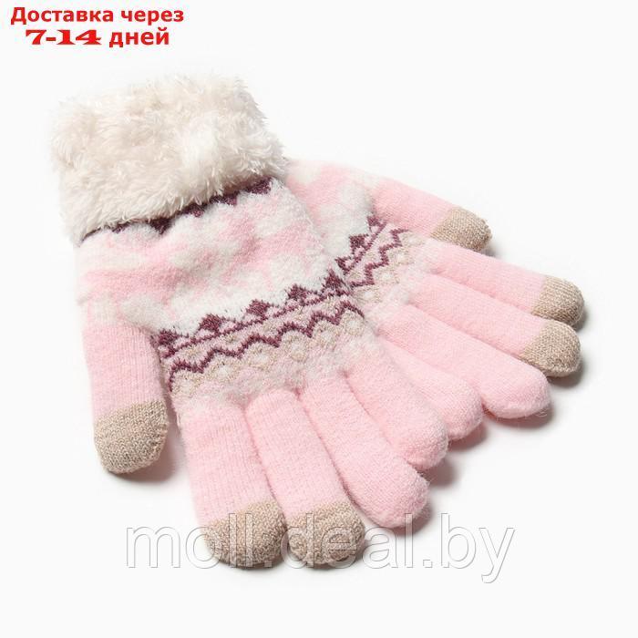 Перчатки женские на иск.меху MINAKU 22 см розовый - фото 1 - id-p214089128